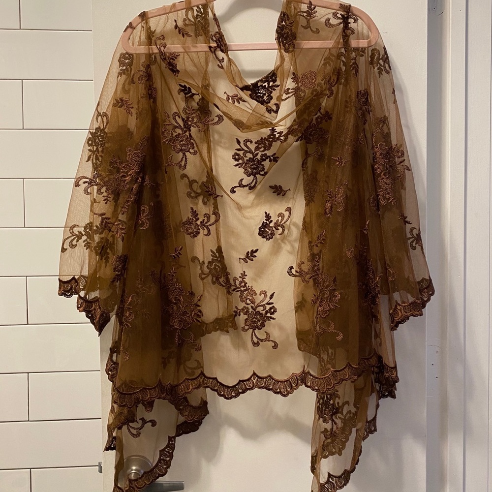 OOAK Vintage Sheer Embroidered Cottagecore Kimono